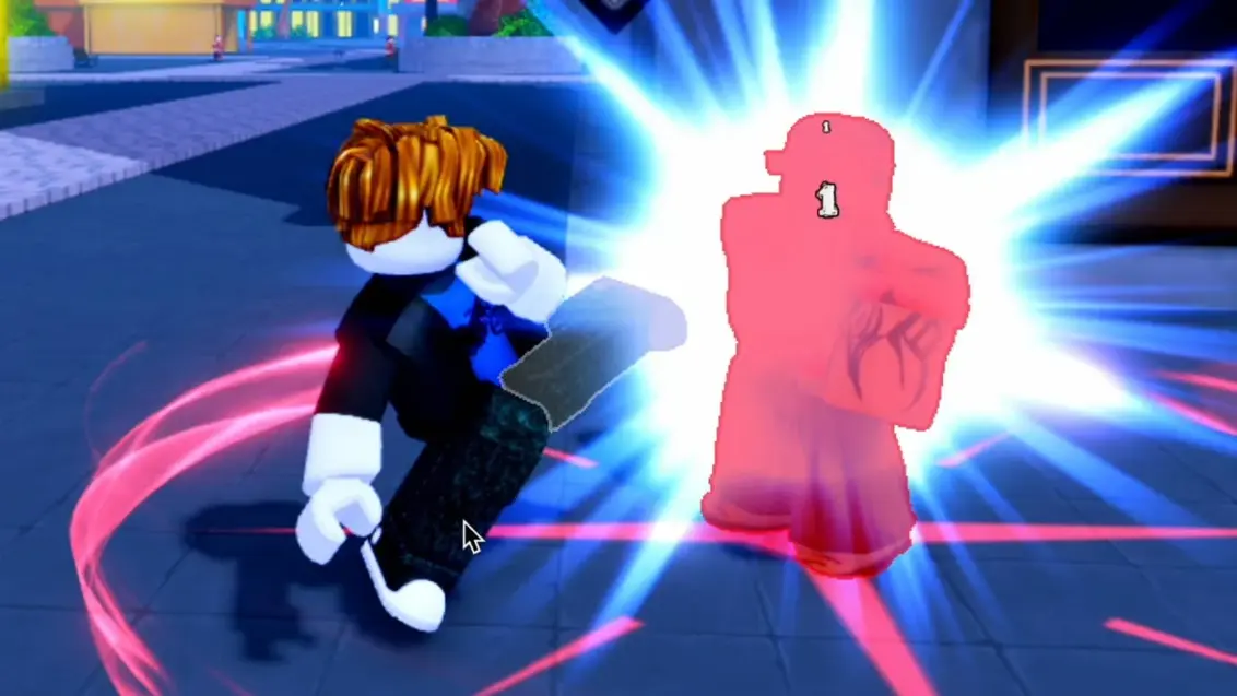 Ein Roblox-Charakter tritt einen Gegner im von Solo Leveling inspirierten Spiel Arise Crossover.