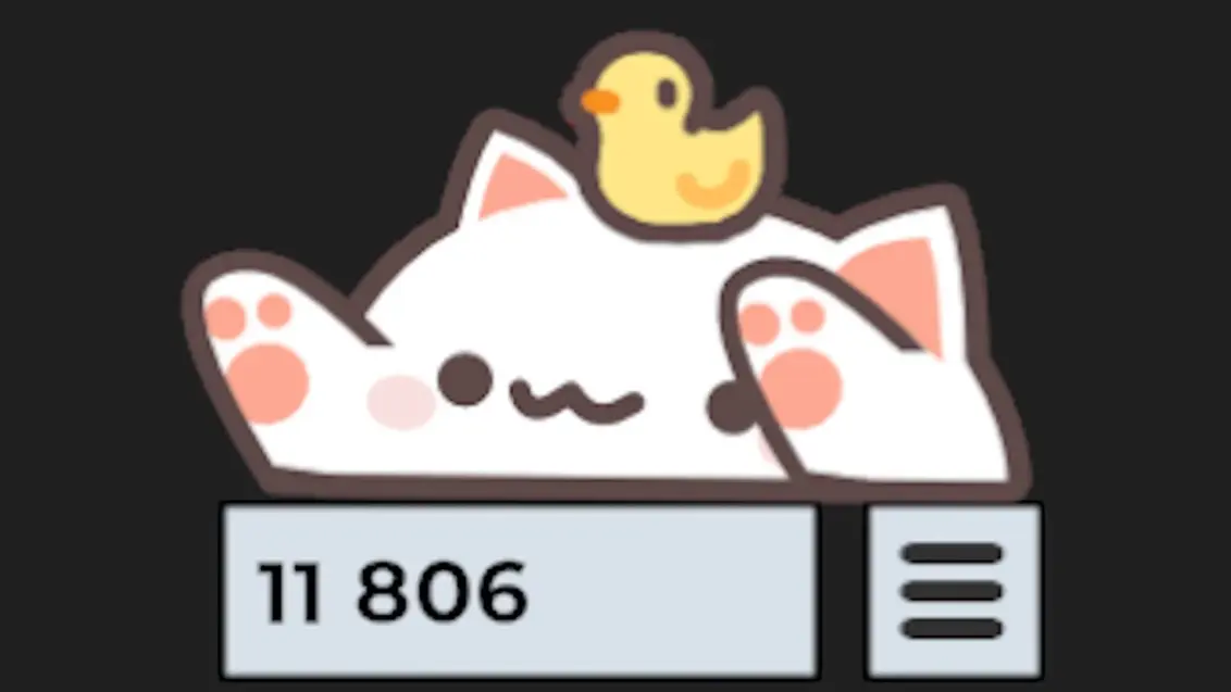 Bongo CAT hat eine Ente als HUT
