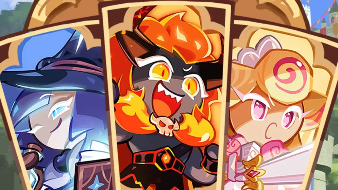 Bild zeigt drei niedliche Charaktere aus dem beliebten Smartphone-Spiel Cookie Run Kingdom.