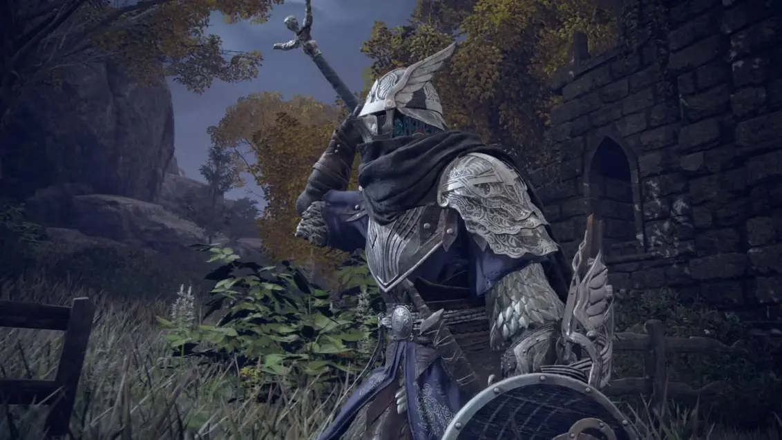 Elden Ring Nightreign Wylder Charakter greift nach dem Schwert auf seinem Rücken während der Intro-Zwischensequenz für das Tutorial