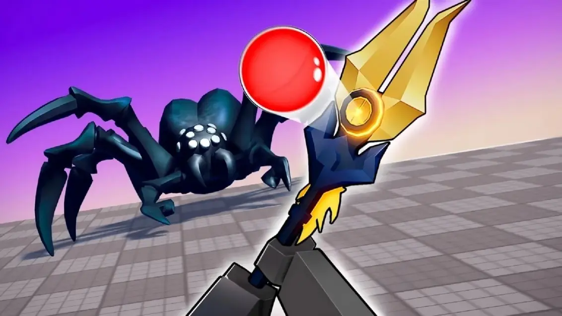 Blade Ball Roblox Aktion gegen eine Spinne