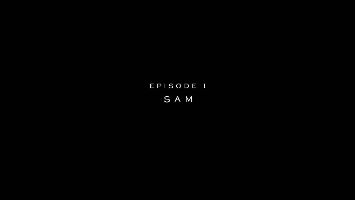 Death Stranding 2 Episoden schwarzer Bildschirm mit Text "Episode 1 Sam"