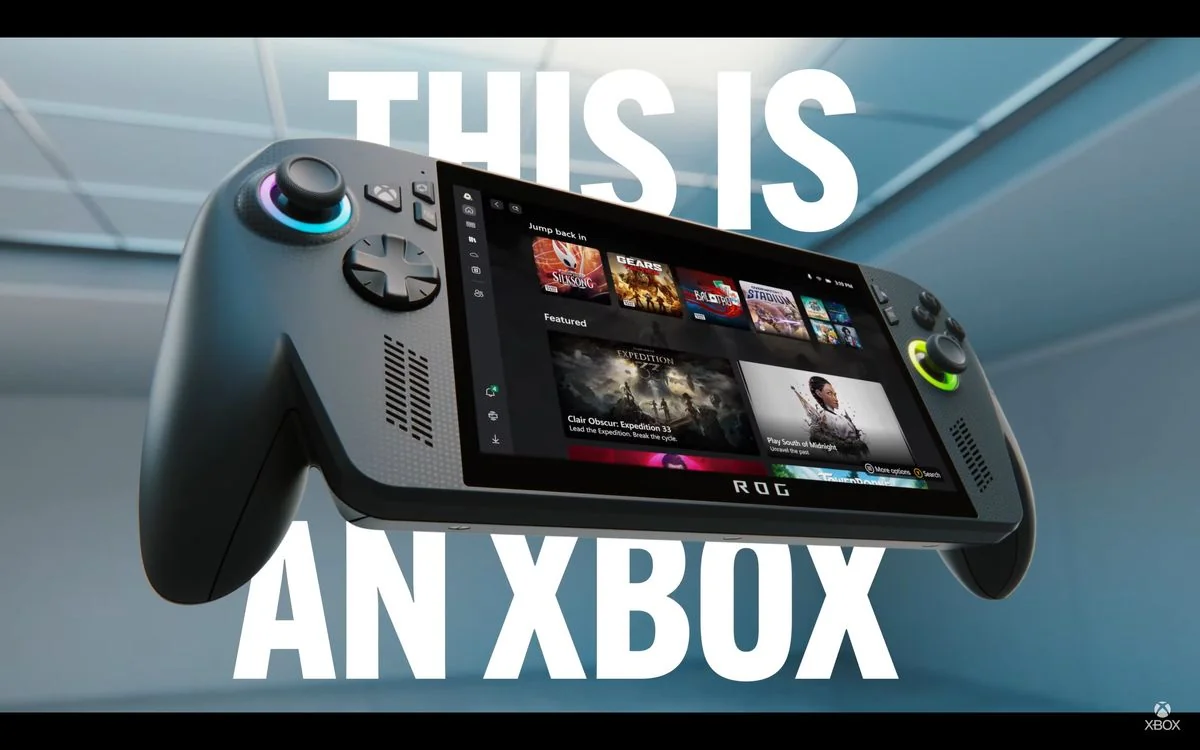 Eine ROG Xbox Ally X und Ally während Microsofts Xbox-Stream im Juni 2025.