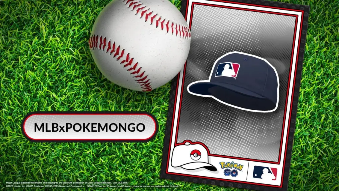 Pokemon Go x MLB Artwork zeigt eine MLB-Mütze mit dem Code MLBxPOKEMONGO.
