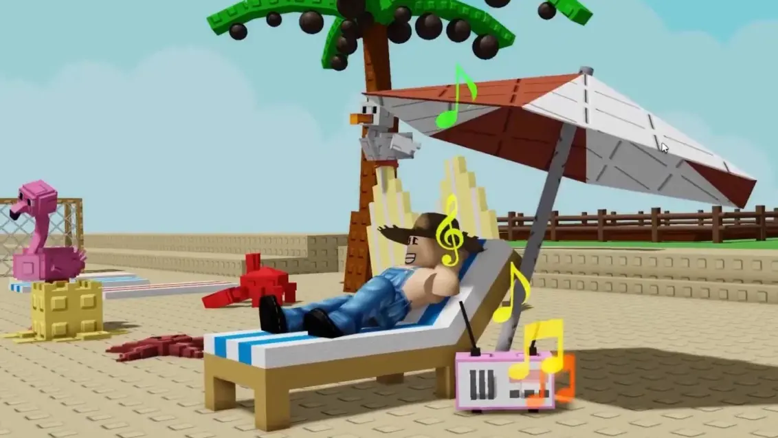 Ein Grow a Garden-Verkäufer in einem Strandstuhl
