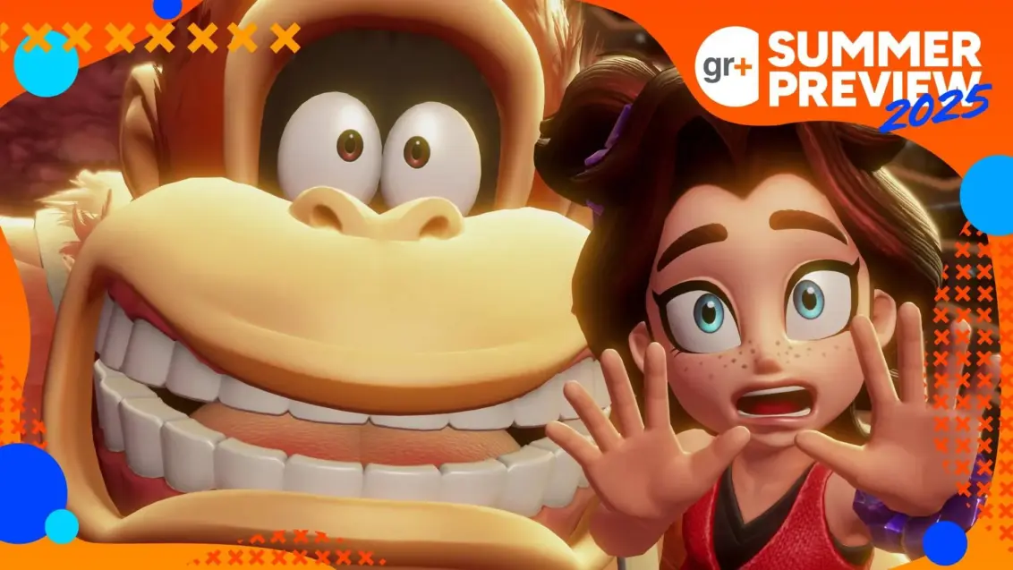 Donkey Kong Bananza Spiele-Vorschau 2025 DK und Pauline schauen erschrocken