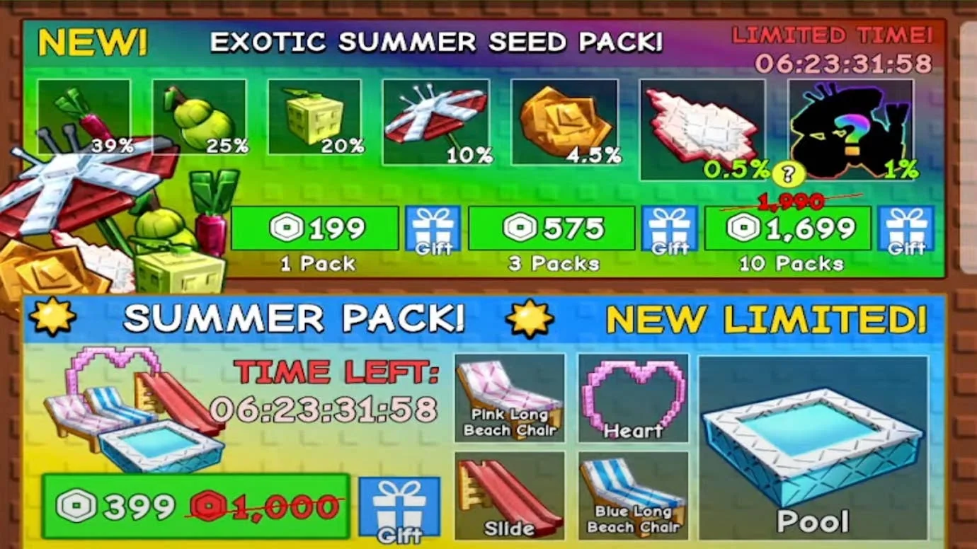 Das Sommer-Saatgutpaket in Grow a Garden