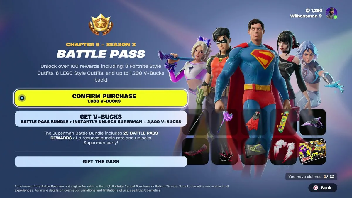 Fortnite Super Season 3 von Kapitel 6 Battle Pass