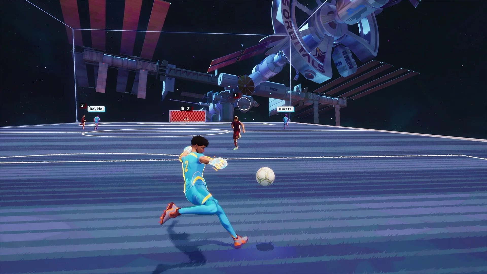 Ein Torhüter schlägt den Ball im Rückspiel ins Feld