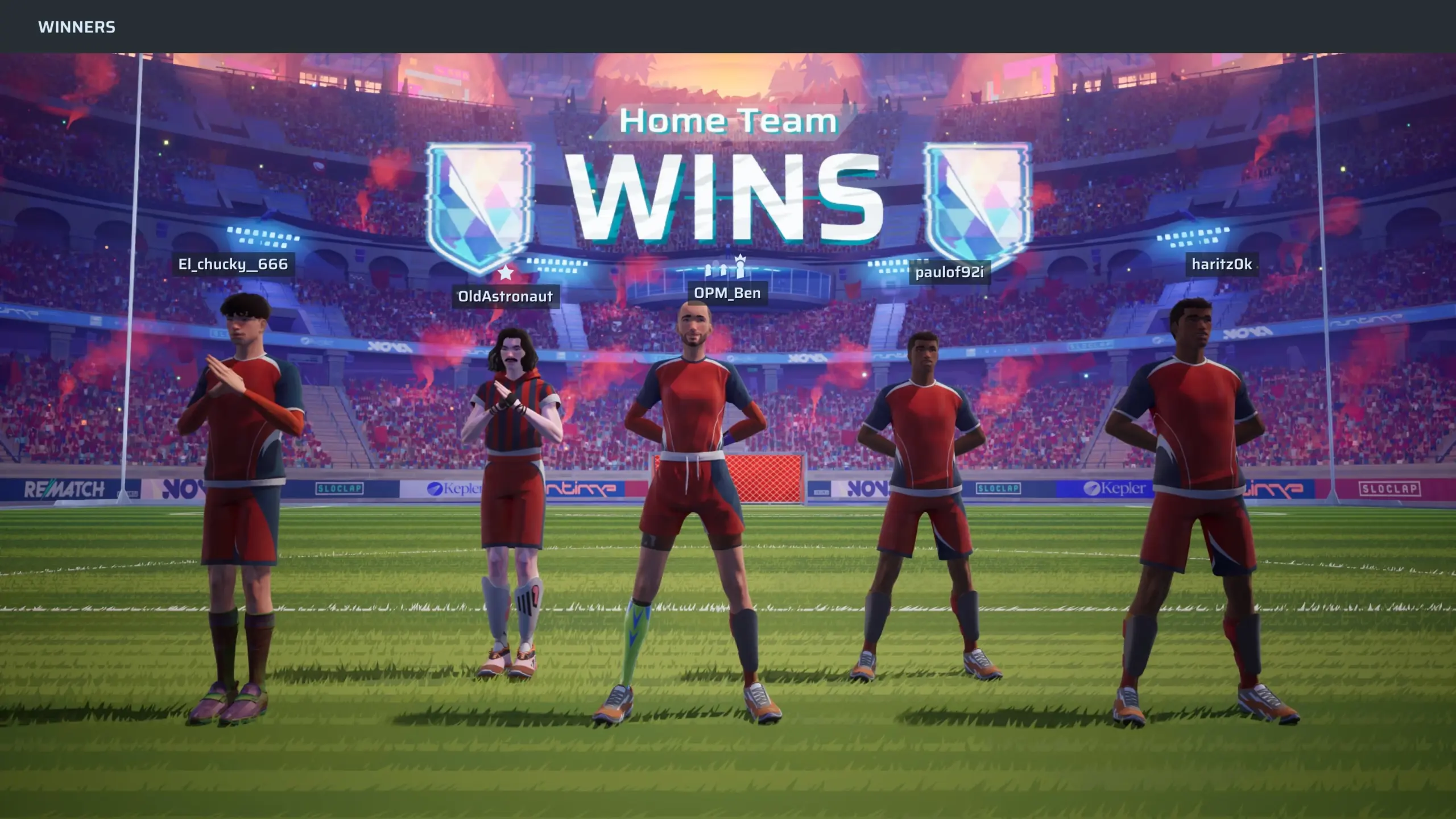 Feiern eines 5-gegen-5-Siegs im Rückspiel